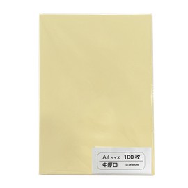 Asuko Color Premium Paper, Medium Thickness, A4, 100 Sheets, 0.003 inches (0.09 mm), Color Paper, Printer's Aari Paper, SDGs (Lemon)