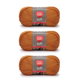 Red Heart - Hilo de mandarina suave - Paquete de 3 unidades de 141 g/5 oz - Acrílico - 4 Medianos (Peinado) - 256 yardas - Tejer/Crochet