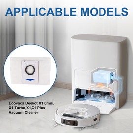 12 Pack Dust Bags Compatible with ECOVACS DEEBOT X1 OMNI Turbo T10 T20 Omni T20/T20 Max/T20 Pro/X&T Series Robot Vacuums,4-Layer Filtration Design Disposable Replacement Vacuum Bags