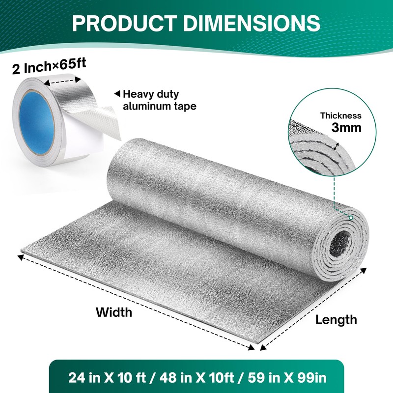 HADOR Window Insulation for Summer Heat, Reflective Insulation Roll 24