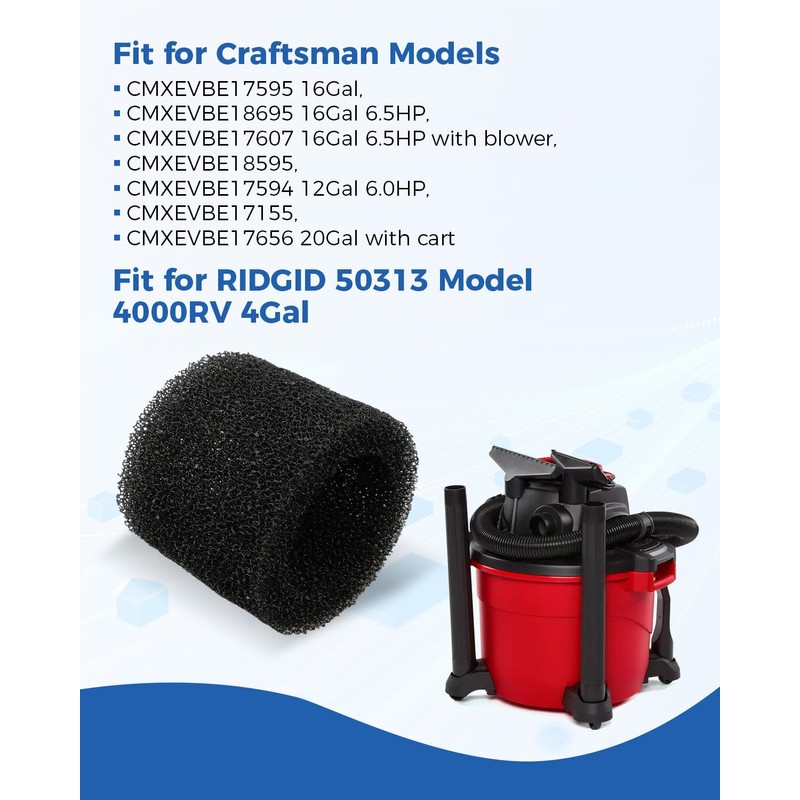 2-1/2 in CMXZVBE38660 Vacuum Muffler Foam Silencer Diffuser Fit for