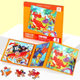 Children's Puzzle Magnetic Puzzle Dino Puzzle for Children from 3, Travel Games Children from 3 Educational Puzzles, Educational Toy for Children 3 4 5 Years, Gift and Games for Children