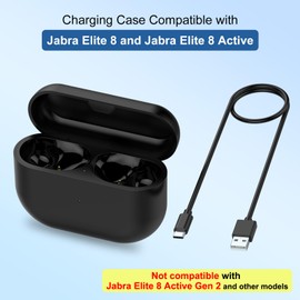Inatlants Earbuds Charging Case for Jabra Elite 8 and Jabra Elite 8 Active, Replacement charging case for Jabra Elite 8 and Jabra Elite 8 Active