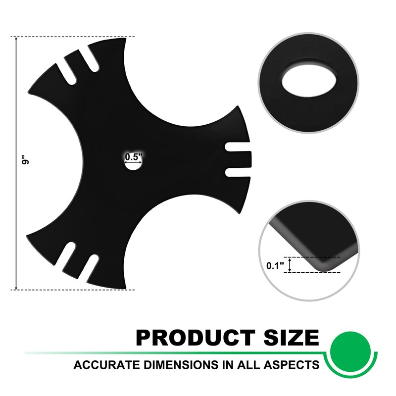 Andorm 3-Side 375-411 Star Edger Blades 9" x 1/2" Center