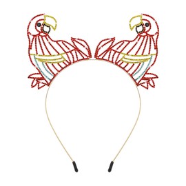 YARIEW Parrot Headbands for Women Rhinestone Headband Hawaiian Party Headband Tropical headband for Women Girls Hawaiian Party Favors Luau Party Supplies Tropical Party Decorations