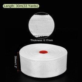 QUARKZMAN Fibreglass Fabric Tape Glass Fabric Mesh Fabric Glass Fibre Fabric Insulation Tape 30 m x 30 mm x 0.17 mm for Reinforcement Repair