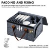 Felt Plate Storage Box Caravan Plate Holder with Cup Holder