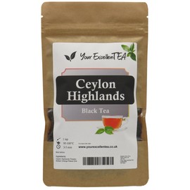 Your ExcellenTEA - Ceylon Highlands Black Loose Leaf Tea from high-altitude plantations on Ceylon Island - Sri Lanka Tea Leaves (150g)