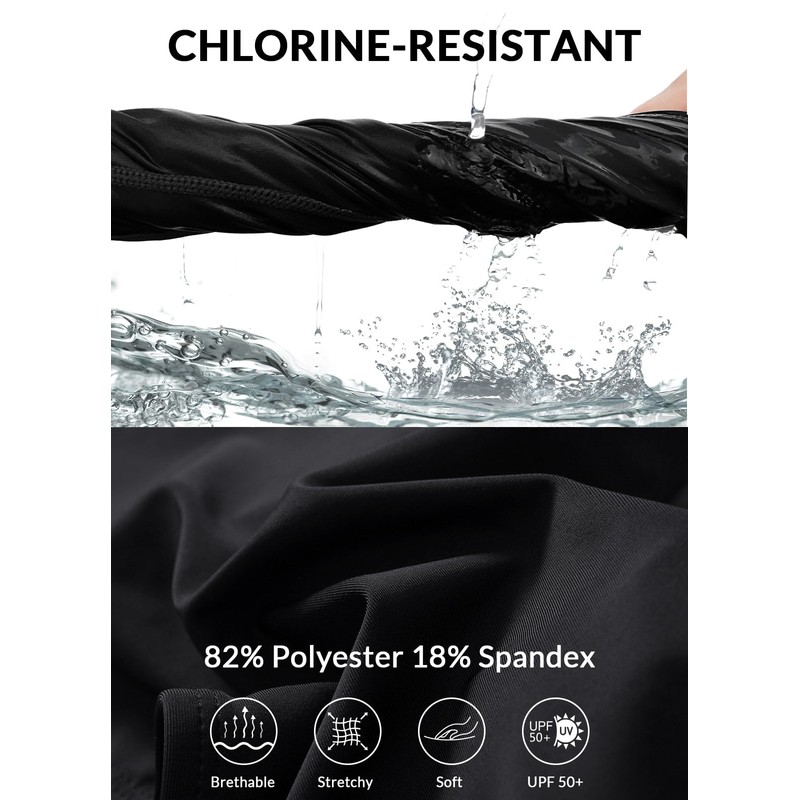 BALEAF Women's Modest Bikini Swim Top Bra Full Coverage Push