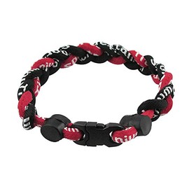 MapofBeauty 8" Fashion Three Braided Rope Sport Style Tornado Bracelet (Black/Red)