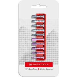 PB Swiss Tools BitBlock with 10 Bits Torx Hexagon Socket PB C6.704 | 100% Swiss Made | Handy BitBlock with Precision Bits for Standard Applications in Industry and Trade