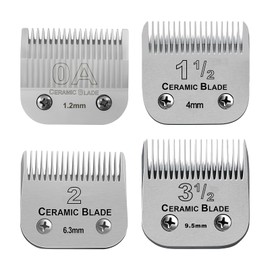 4 Packs Detachable Replacement Ceramic Blades,Compatible with Andis/oster Classic 76/Star-Teq/Power-Teq/A5 Clipper,Cut Length 3/64"to 3/8"