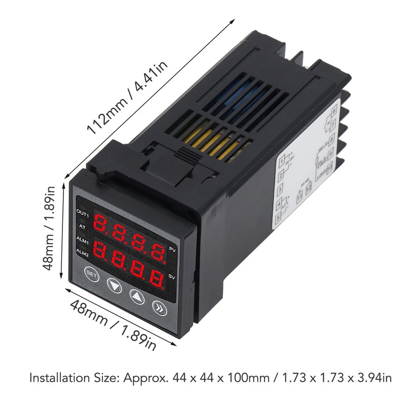 Dual Display Thermostat, Digital Temperature Controller with Alarm, Intelligent PID