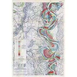 1944 Fisk Mississippi Meander Map Ancient River Bed Sheet 14 - Map Reproduction 16 X 24 inches