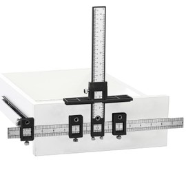 Cabinet Hardware Jig, Adjustable Punch Locator Drill Guide,Wood Drilling Dowelling Guide for Installation of Handles Knobs on Doors and Drawer, Cabinet Template Tool for Handles and Pulls