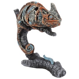 Chameleon Statue Sculpture Resin Chameleon Wild Animal Figurine Ornament for Home Desktop Decoration