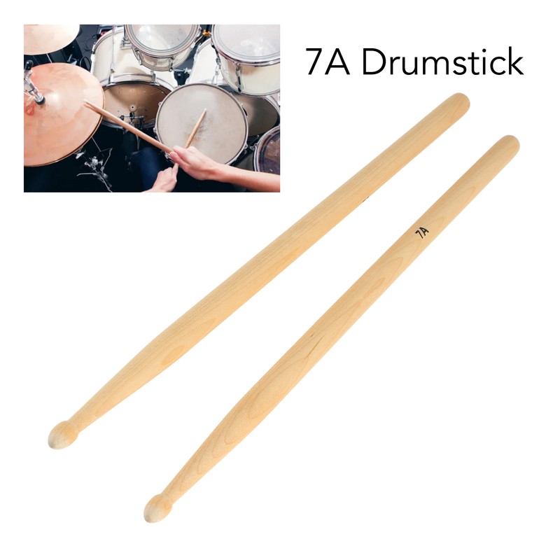 12 Pairs 7A Drumstick Maple Wood Oval Tip Anti Slip