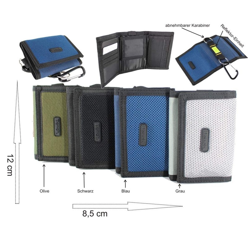 Velcro Bench Purse, Wallet, Coin Purse, M1 Black, coin purse