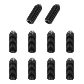 PATIKIL M10x25mm Ball Point Set Screws, 10 Pcs Carbon Steel Hex Socket Spring Plungers Grub Screw for Industrial Machine Home Furniture Workplaces, Black