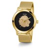 GUESS Men's 44mm Watch - Gold-Tone Bracelet Black Dial Gold-Tone