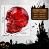 QIANCHANG 2.5" Red Crystal Skull Figurines for Halloween/Day of the