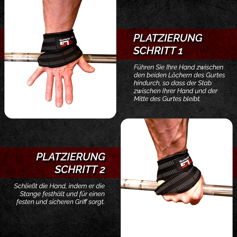 RL Grips™ Straps 8 for Professional Weightlifting and Powerlifting -
