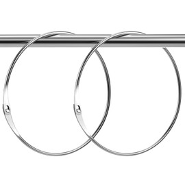 Namalu Warenring Key Ring with Quick Release Large Metal Ring for Marking Shirts Versatile Ring for Hanging Keys Clothes Bag Loose Leaf Scrapbook Shower Curtain, silver