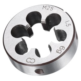 TA-VIGOR 1 x M25 x 1,5 metrische verstellbare Gewindeschneider, legierter Werkzeugstahl, Rechtshänder, runde Schneideisen zur Bearbeitung, Korrektur oder Reinigung von Außengewinden (Metall