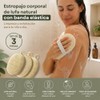 3 Estropajos Corporales de Lufa Natural con Banda Elástica (Paja)