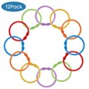 Qulable Colorful Shower Curtain Hooks - 12 Pcs Circular Plastic