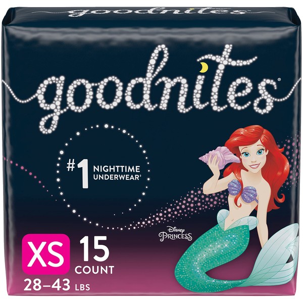Goodnites Overnight Underwear for Girls, XS (28-43 lb.), 15ct, FSA/HSA-Eligible