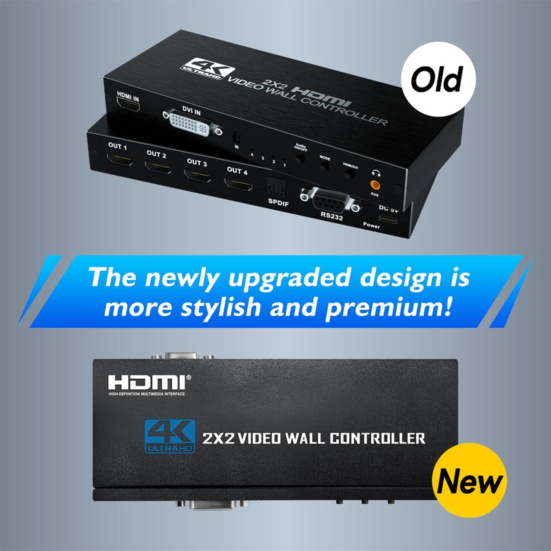 BOOBRIE Video Wall Controller 2X2, Video Wall Processor 4K x