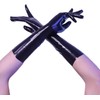 GREEFEI Black Latex Short Gloves,Natural Rubber Gloves Unisex Handmade,Masquerade Theme
