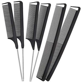 Patelai 12 Pcs Rat Tail Combs Set Parting Comb for Braiding Fine Tooth Combs with Steel Pintail Heat Resistant Teasing Hair Tools for Women Salon Hair