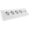 ChiliTec Steckdosenblock Ecksteckdose 4-Fach Mehrfachsteckdose mit USB-A USB-C PD für