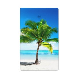 Beach Coconut Trees Blank Wall Plate Cover Decorative Light Switch Cover 1 Gang No Device Faceplate Decorator House Bedroom Standard Size 4.50" x 2.76" 1 Pack Blue