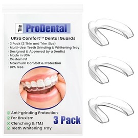 ProDental Thin and Trim Anti Grinding, Teeth Whitening Mouth Guard, Pack of 3