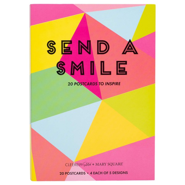 Send A Smile Colorful 7 x 5 Card Stock Paper Greeting Postcard Book of 20