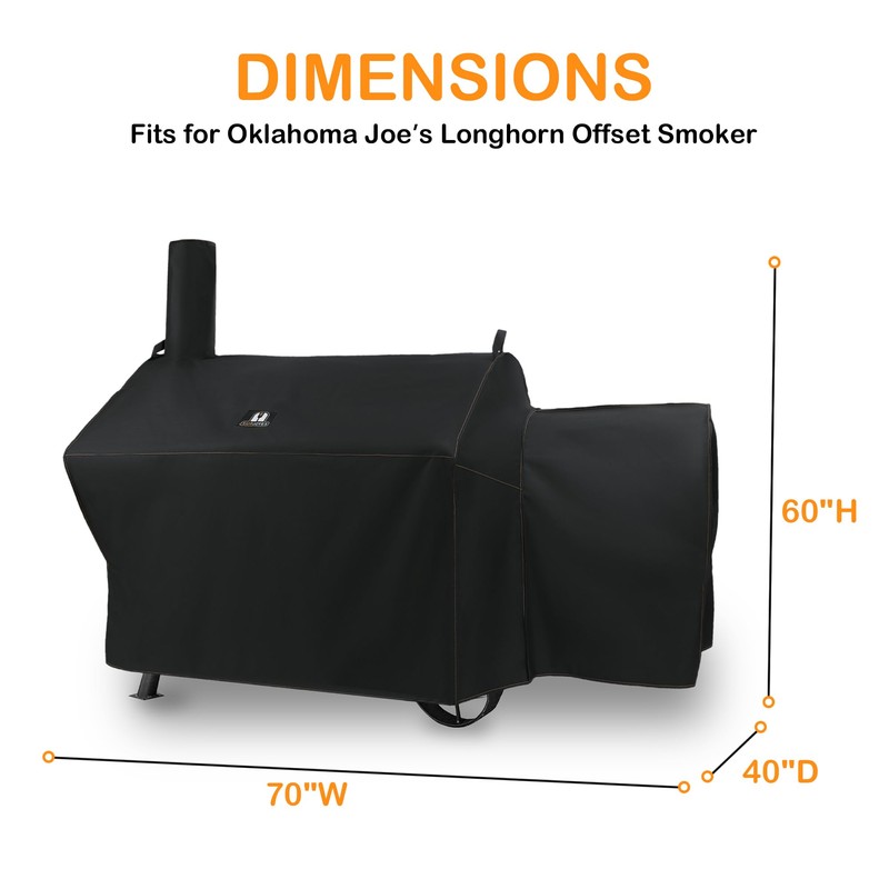 SUPJOYES Grill Cover for Oklahoma Joe's Longhorn Offset Smoker Grill,