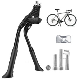 Aimeke® Bicycle Stand Double Stand 16-28 Inch Bipod Stand Bicycle Aluminium Alloy Universal Adjustable Accessories for Mountain Bike, E-Bike, MTB, City Bike