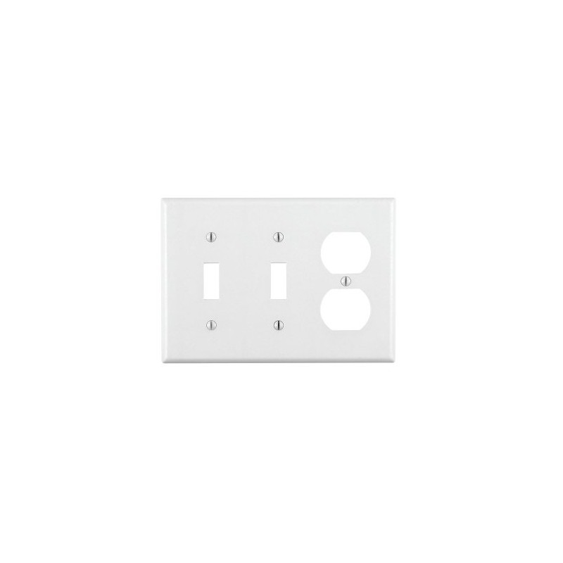 Leviton 3-Gang 2-Toggle 1-Duplex Device Combination Wallplate, Standard Size, Thermoset,