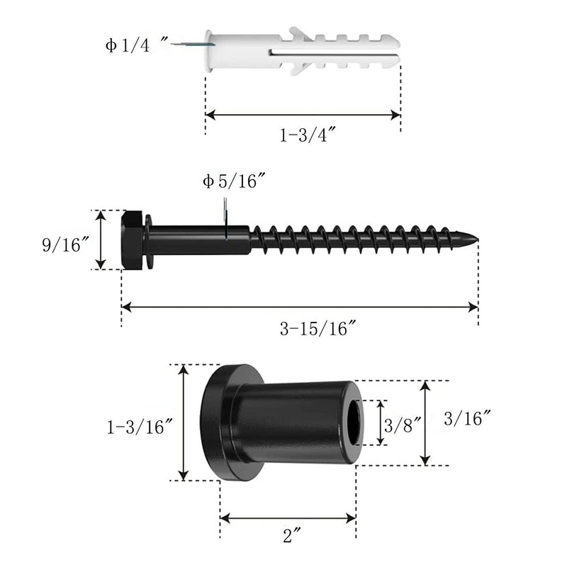 Iceyon 4 Pcs Sliding Barn Door Wall Spacer Replacement Carbon