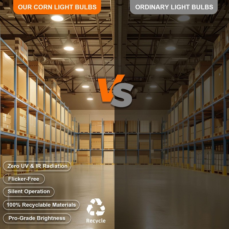 RIUVAO 70W LED Corn Light Bulb, 700W Equivalent 9100LM, 3000K