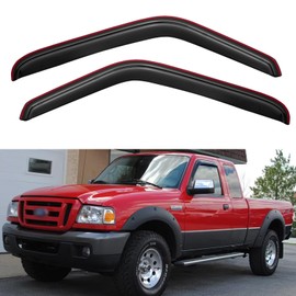 in-Channel Window Rain Guards Visors for 1993-2011 Ford Ranger Regular/Extended Cab, 2PCS Window Vent Wind Shades Deflectors