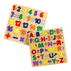 Vaga Kit 2 Rompecabezas 3d Abecedario Y Números Niños Preescolar