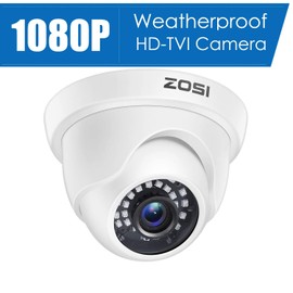 ZOSI 4 Pack 2MP 1080p HD-TVI Home Security Camera Outdoor Indoor 1920TVL, 24PCS LEDs, 80ft Night Vision, 90°View Angle, Weatherproof Surveillance CCTV Dome Camera