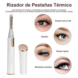 Rizador de Pestañas Eléctrico Térmico USB  Curvador Portátil, Seguro y Reutilizable para Maquillaje                                                   