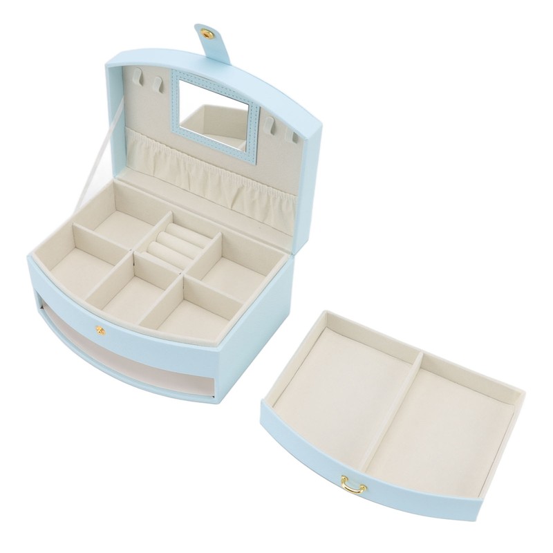 Travel Jewelry Case Portable 2 Layers PU Leather Jewelry Storage