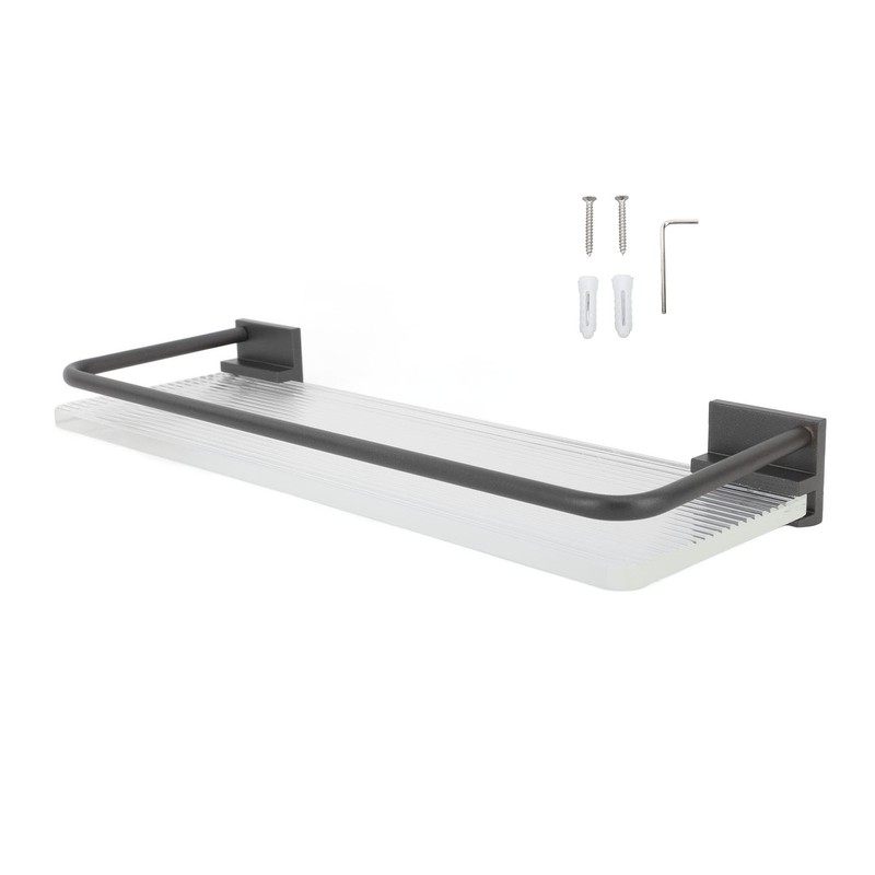 30cm Bathroom Wall Mounted Shelf Space Aluminum Acrylic Towel Rack