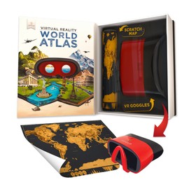 Abacus Brands Virtual Reality World Atlas Gift Box - Illustrated Interactive VR Atlas and STEM Learning Activity Set - for Ages 8 and Up